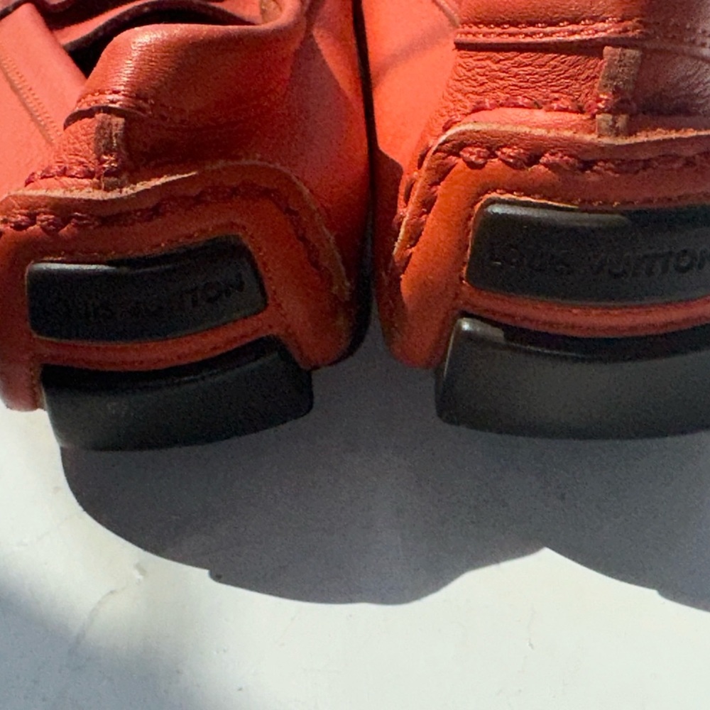 Louis Vuitton Orange Leather Loafers - Size 7 - Picture 6 of 16